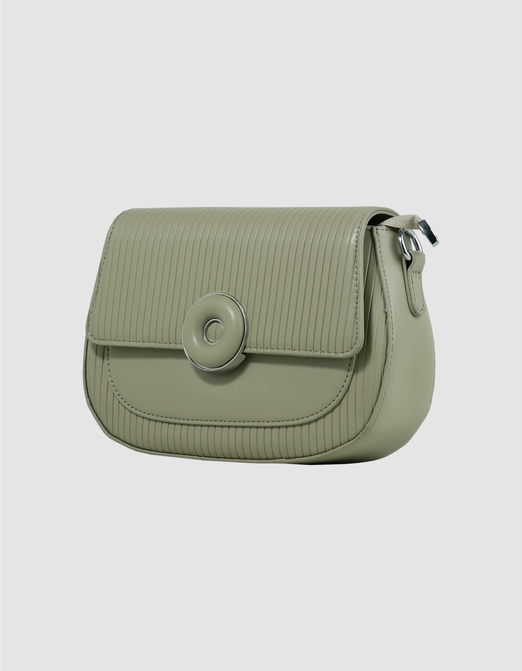 Green Core Circle Crossbody with a sleek finish and modern hardware, perfect for affordable women's bags online.