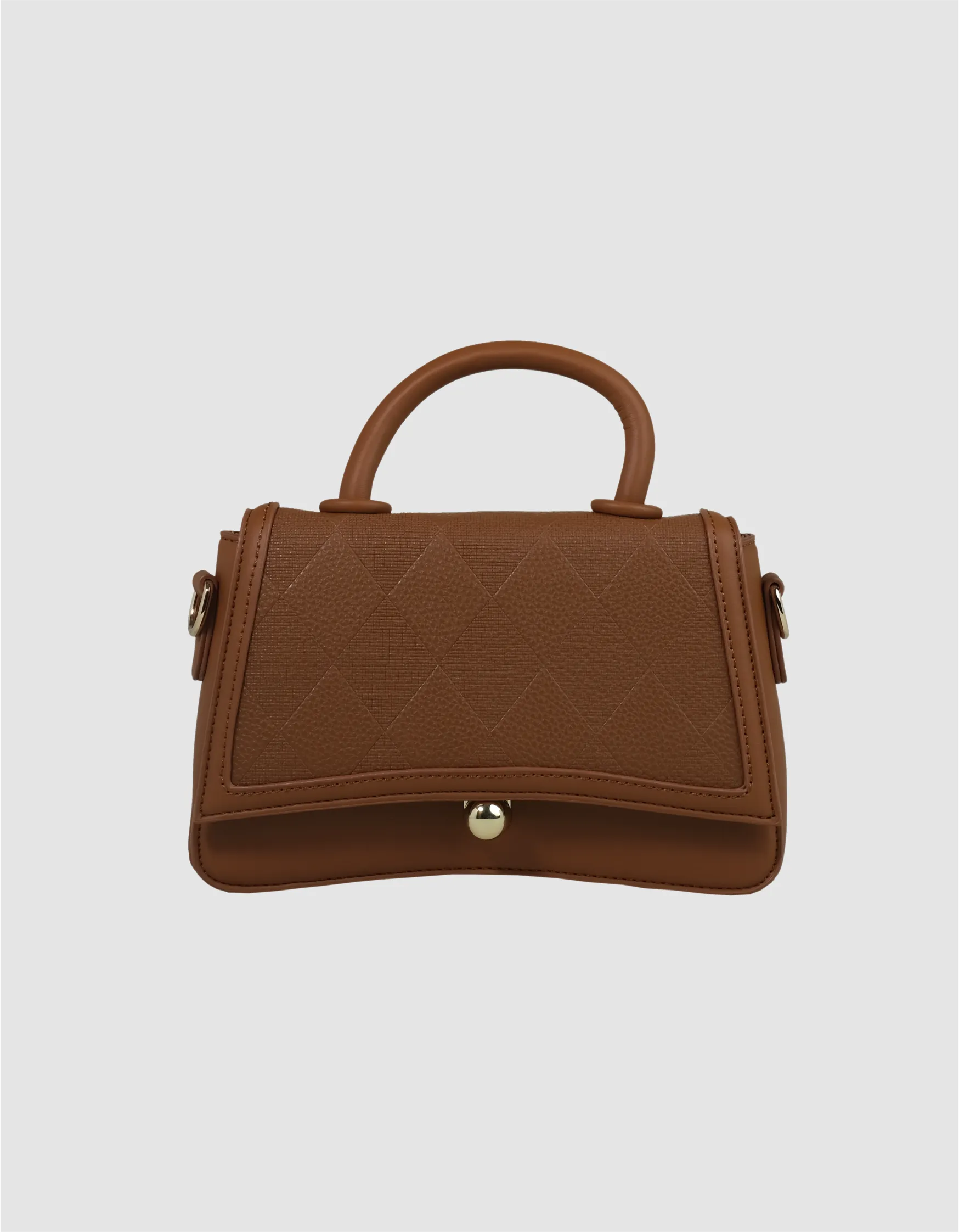 Dark Brown Diamond Grace Sling Bag with smooth leather and subtle gold hardware, a great addition to any fashionable bags for women collection.